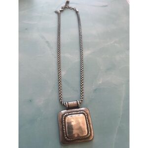 Chico's Silver Pendant Necklace with Layered Design
